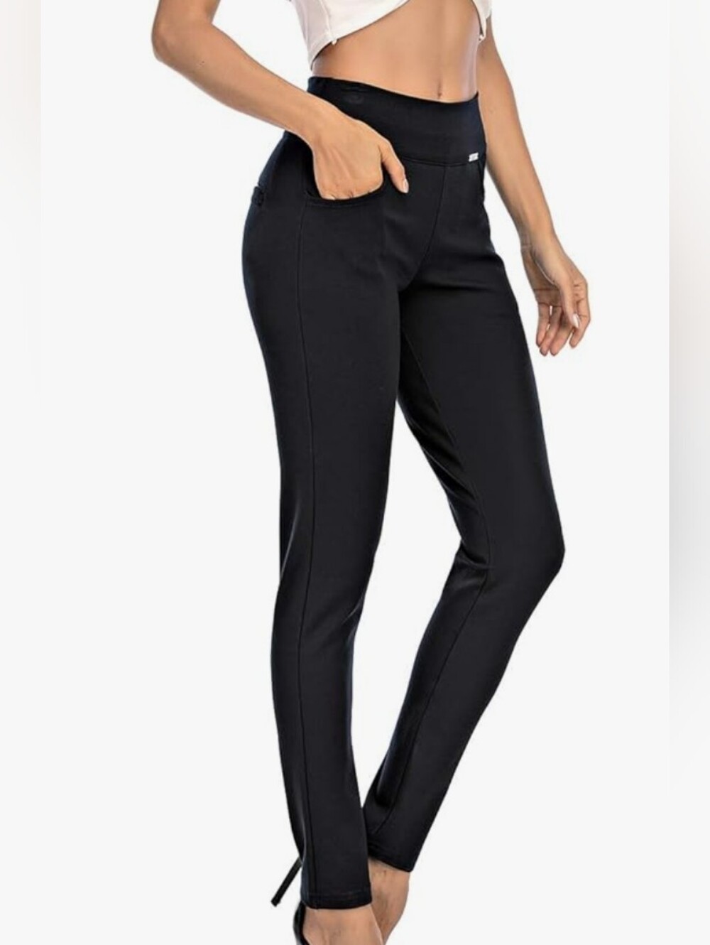 Women's Black Slim Ponte Dress Pants